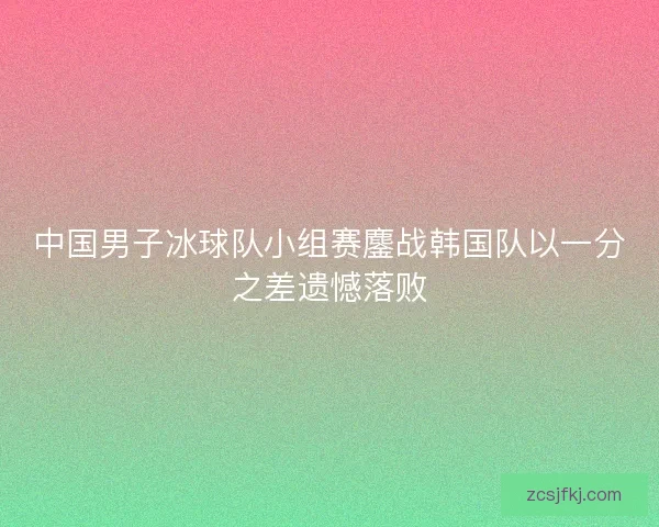 中国男子冰球队小组赛鏖战韩国队以一分之差遗憾落败